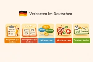 انواع فعل در آلمانی | راهنمای کامل افعال با مثال و کاربرد