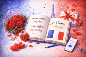کلمات و عبارات عاشقانه به زبان فرانسه (معنی فارسی + تلفظ صوتی)