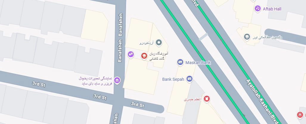 لوکیشن آموزشگاه زبان گات شعب غرب تهران