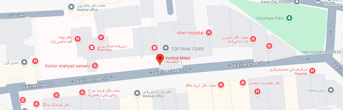 نقشه آموزشگاه انستیتو میلاد