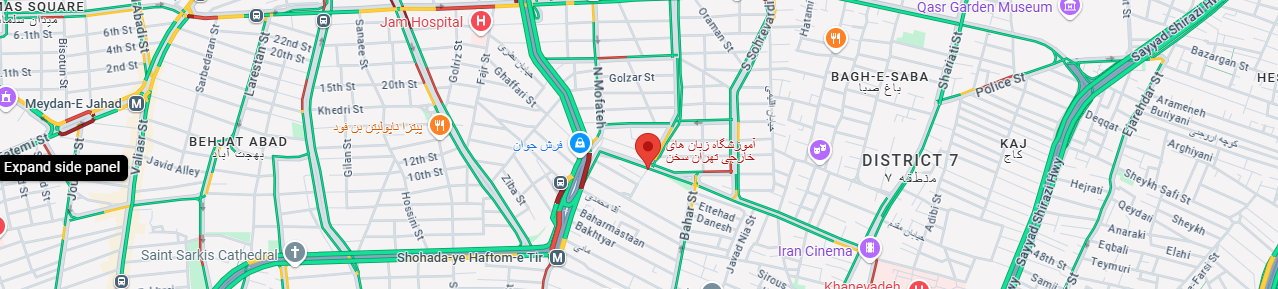 نقشه گوگل موسسه زبان آلمانی سخن در تهران