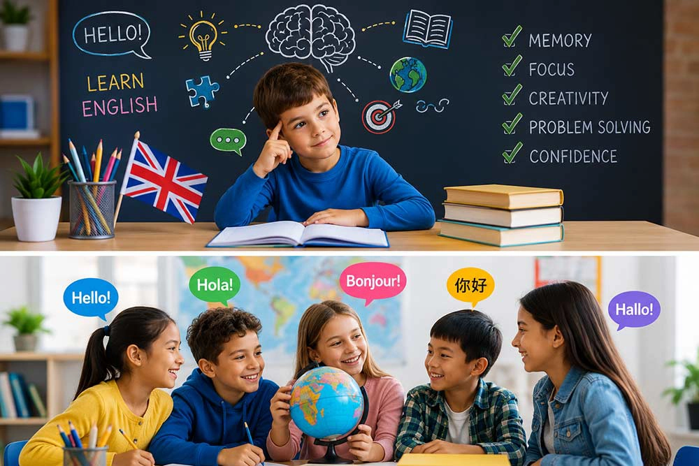 مزایای یادگیری زبان دوم برای رشد ذهنی و تحصیلی کودکان 