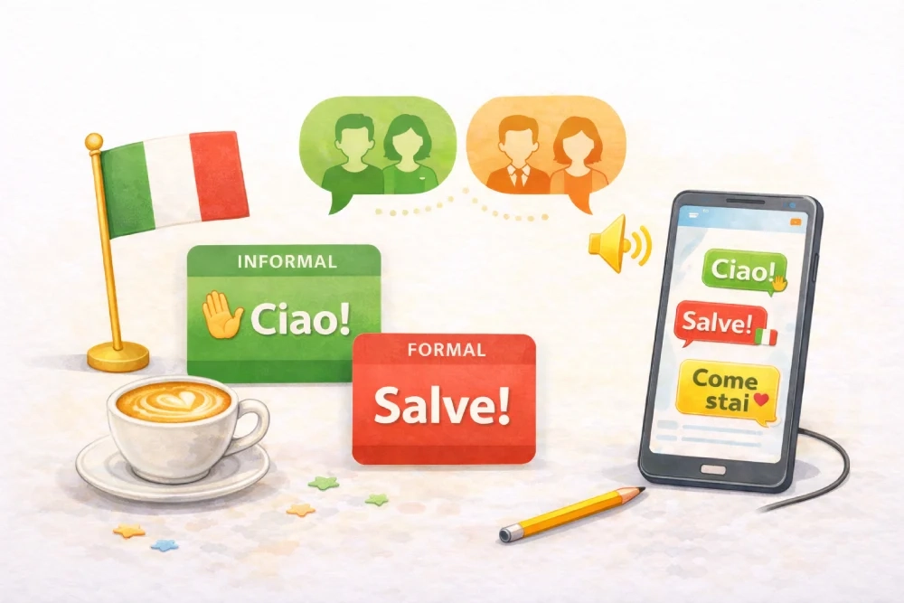 سلام کردن به زبان ایتالیایی با تلفظ