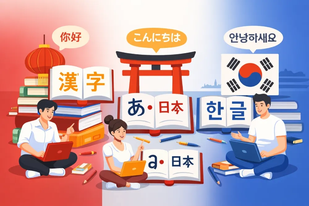 تفاوت‌های زبان‌های آسیای شرقی