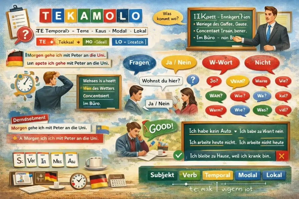 ساختار جمله در زبان آلمانی