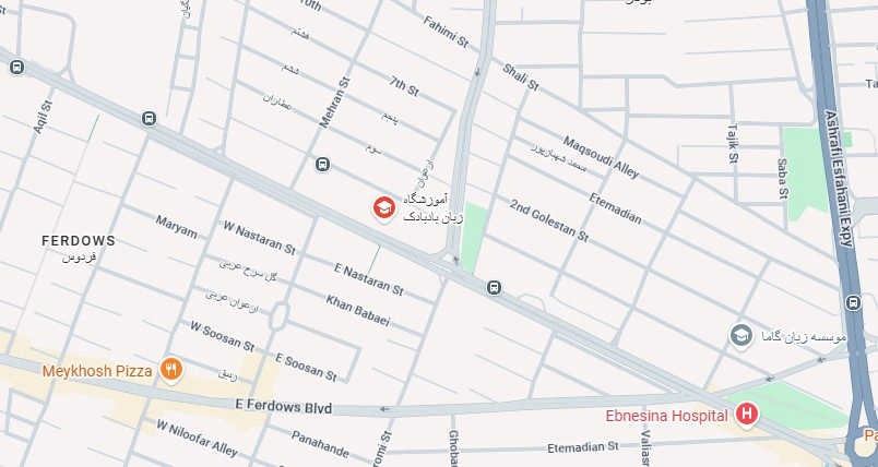 لوکیشن آموزشگاه زبان بادبادک