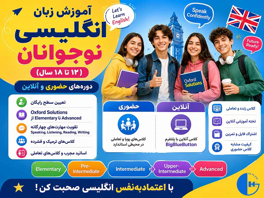 کلاس زبان انگلیسی نوجوانان 12 تا 18 سال
