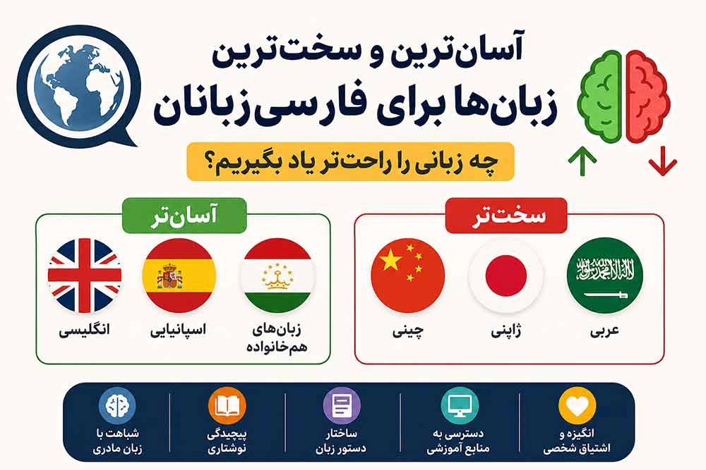 آسانترین و سختترین زبانهای دنیا برای فارسی زبانان