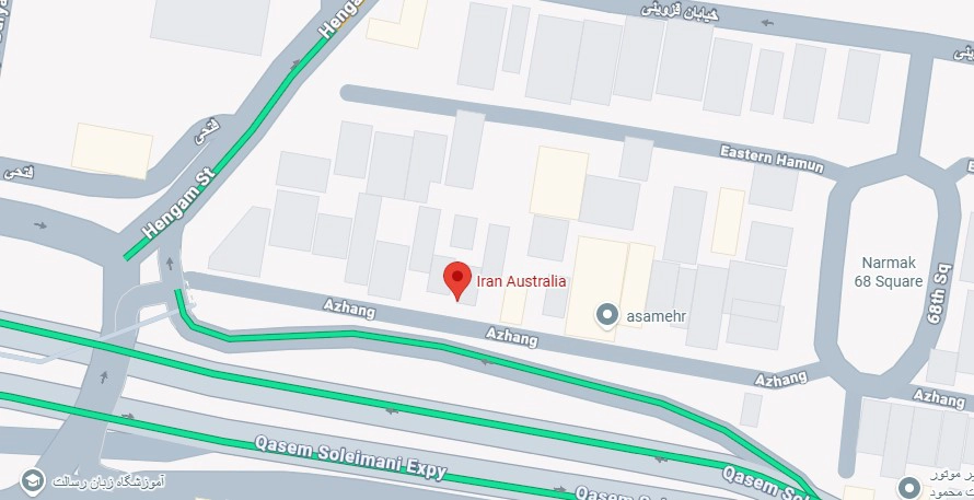 لوکیشن آموزشگاه ایران استرالیا شرق تهران رسالت