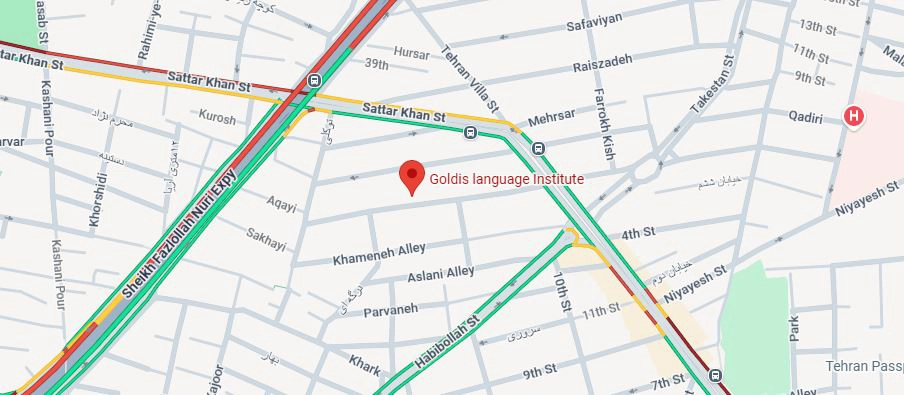 لوکیشن موسسه زبان گلدیس