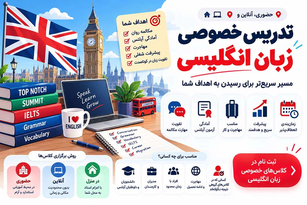 تدریس خصوصی زبان انگلیسی حضوری و آنلاین