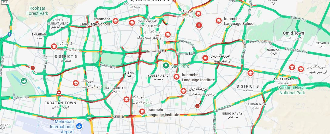 لوکیشن آموزشگاه زبان ایرانمهر